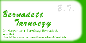 bernadett tarnoczy business card